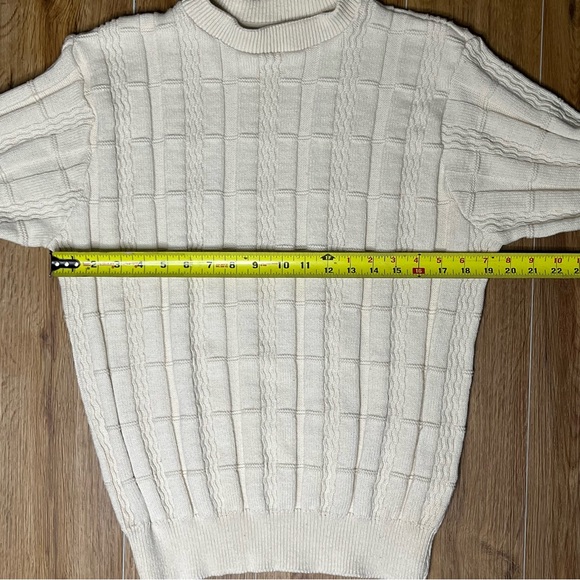 Oscar De La Renta MENS White Crewm Jumper Sweater LARGE Beautiful Warm - Picture 4 of 5